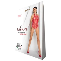 Бодістокінг у велику сітку Passion BS087 red, відкрита спина, халтер, з доступом — Переглянути зображення 6