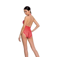 Бодістокінг у велику сітку Passion BS087 red, відкрита спина, халтер, з доступом — Переглянути зображення 2