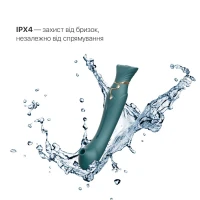 Смартвібратор 3в1 Zalo — Queen Set Jewel Green, пульсівна перлина та вакуум, кристал Swarovski — Переглянути зображення 6