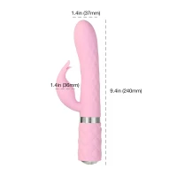 Розкішний кролик з ротацією та вібрацією Pillow Talk Lively Pink, кристал Сваровскі — Переглянути зображення 6