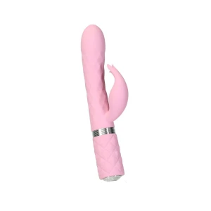 Розкішний кролик з ротацією та вібрацією Pillow Talk Lively Pink, кристал Сваровскі