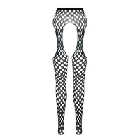 Эротические колготки-бодистокинг Passion ECO S003 black, с доступом, имитация подвязок