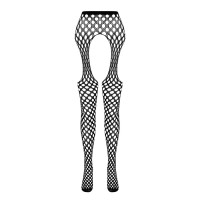 Эротические колготки-бодистокинг Passion ECO S003 black, с доступом, имитация подвязок