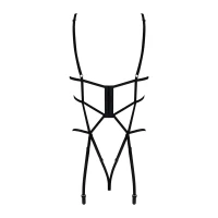 Боді зі стреп із доступом Obsessive Badossa crotchless teddy L/XL, чорний — Переглянути зображення 10