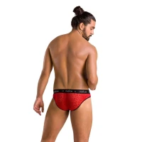 Чоловічі напівпрозорі труси Passion 031 SLIP MIKE XXL/XXXL Red, під леопард — Переглянути зображення 4