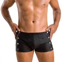 Чоловічі шкіряні боксери із заклепками Passion 048 SHORT DAVID S/M Black — Переглянути зображення 1