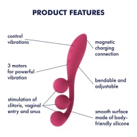 Універсальний вібратор Satisfyer Tri Ball 1, 3 мотори, гнеться — Переглянути зображення 12