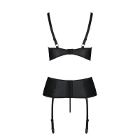 Корсет з відкритими грудьми Passion JANNIES CORSET XXL/XXXL black, стрінги в наборі — Переглянути зображення 6