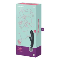 Вібратор-кролик з вібромасажером Satisfyer Triple Lover Grey, 3 мотори — Просмотреть изображение 6