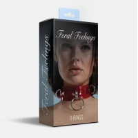 Нашийник для фіксації Feral Feelings - D-Rings Red Trasparent — Переглянути зображення 2