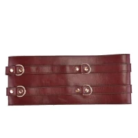 Шкіряний пояс для бондажу Liebe Seele Wine Red Waist Cuff, L Size — Переглянути зображення 10