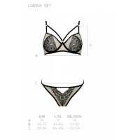 Комплект Passion LORINA SET, S/M, beige, бюстгальтер та трусики — Переглянути зображення 8