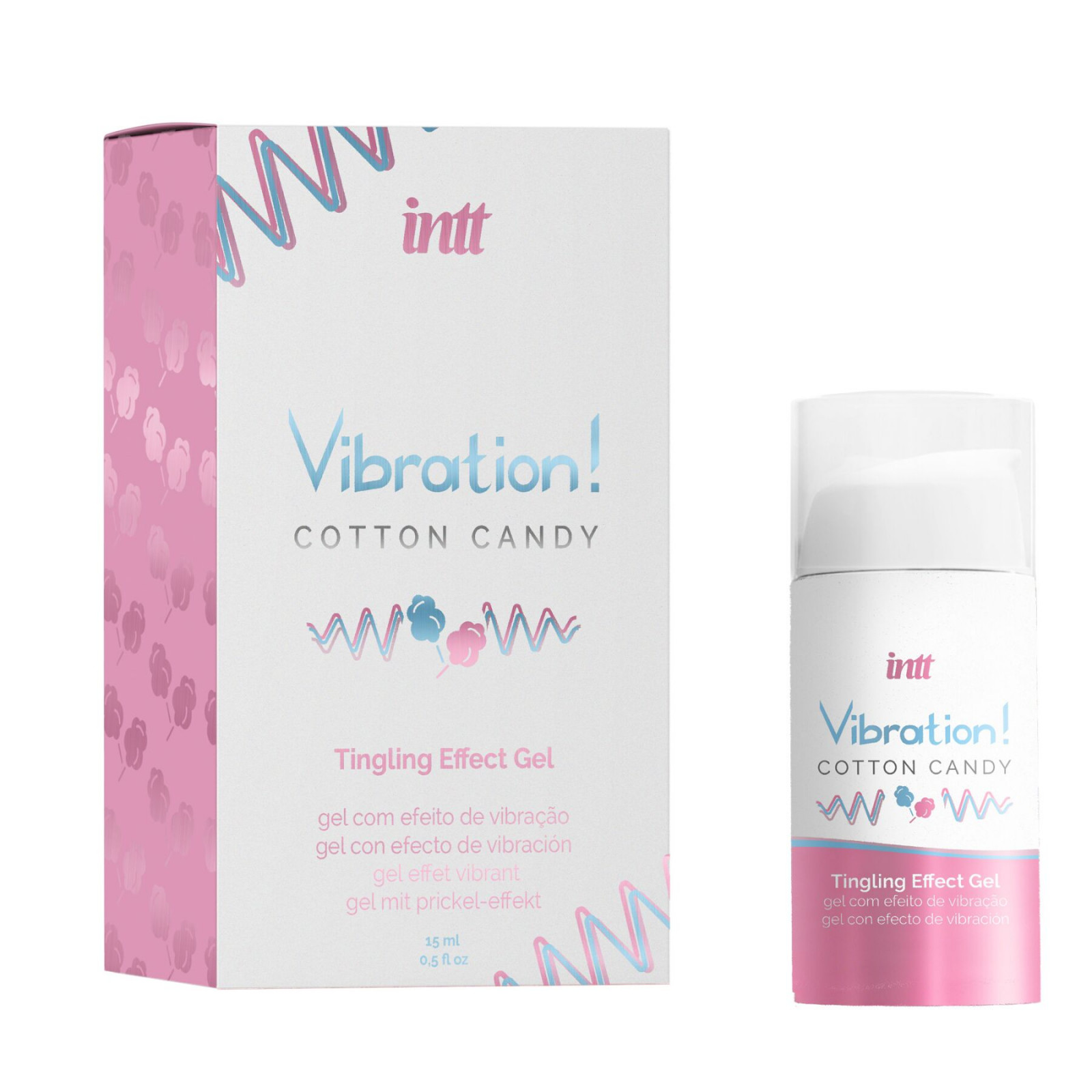 Рідкий вібратор Intt Vibration Cotton Candy (15 мл), густий гель, дуже смачний, діє до 30 хвилин