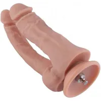 Подвійний фалоімітатор для секс-машин Hismith Double Penetrator L, 9.8″, KlicLok та присоска — Переглянути зображення 1