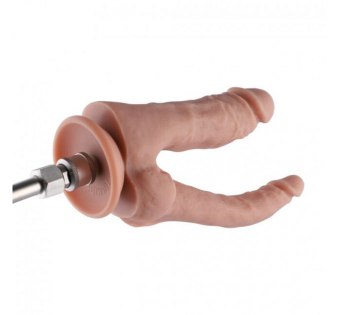 Подвійний фалоімітатор для секс-машин Hismith Double Penetrator, 9.8″, KlicLok та присоска