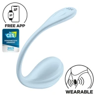Смарт-виброяйцо Satisfyer Smooth Petal Connect App Light Blue — Просмотреть изображение 1