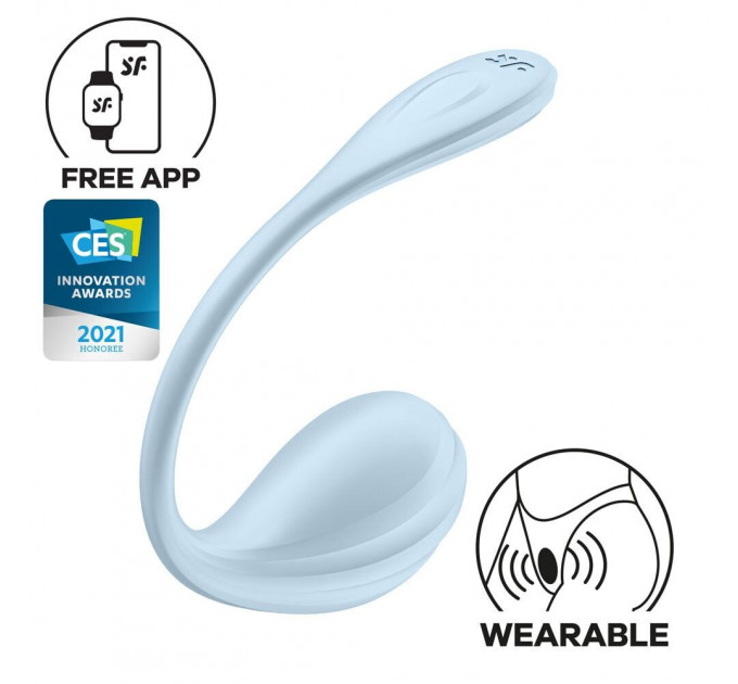 Смарт-віброяйце Satisfyer Smooth Petal Connect App Light Blue