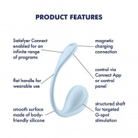 Смарт-виброяйцо Satisfyer Smooth Petal Connect App Light Blue — Просмотреть изображение 7
