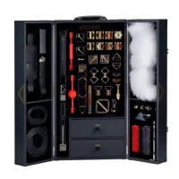 БДСМ-набір LOCKINK All-in-1 BDSM Play Kit, чорний, шкіра з тисненням, предмети для бондажу, шибарі, ваксплею — Переглянути зображення 1