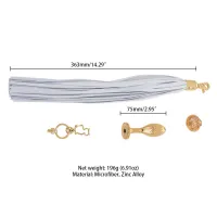 Анальна пробка з флогером LOCKINK SEVANDA White Pony-Tail Anal Pear-shape Plug — Переглянути зображення 6