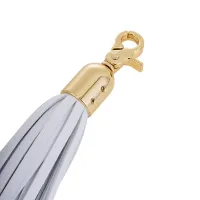 Анальна пробка з флогером LOCKINK SEVANDA White Pony-Tail Anal Pear-shape Plug — Переглянути зображення 4