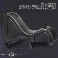 Секс-крісло з подушками Master Series Kinky Sex Lounge with Cushions - Black — Просмотреть изображение 10