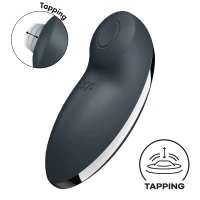 Вібростимулятор-пульсатор Satisfyer Tap &amp; Climax 2 Grey, ефект постукування пальцем — Просмотреть изображение 1
