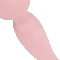 Двосторонній масажер-вібратор Good Vibes Only – SIMI Double-Sided Wand Vibrator Soft Silicone – Pink — Переглянути зображення 6