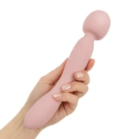 Двосторонній масажер-вібратор Good Vibes Only – SIMI Double-Sided Wand Vibrator Soft Silicone – Pink — Переглянути зображення 8
