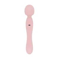 Двосторонній масажер-вібратор Good Vibes Only – SIMI Double-Sided Wand Vibrator Soft Silicone – Pink — Переглянути зображення 3