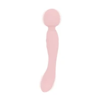 Двосторонній масажер-вібратор Good Vibes Only – SIMI Double-Sided Wand Vibrator Soft Silicone – Pink — Переглянути зображення 2