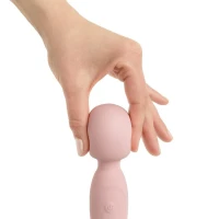 Двосторонній масажер-вібратор Good Vibes Only – SIMI Double-Sided Wand Vibrator Soft Silicone – Pink — Переглянути зображення 9