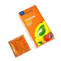 Презервативи Recare Color Fruit Flavour Condoms 12 шт, аромати: м'ята, банан, полуниця — Переглянути зображення 2