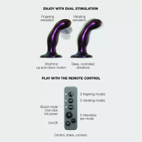 Дилдо з вібрацією Strap-On-Me FINGERING & VIBRATING DILDO - M - PURPLE, з манливим рухом