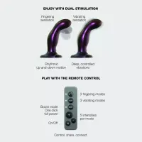 Дилдо з вібрацією Strap-On-Me FINGERING &amp; VIBRATING DILDO - M - PURPLE, з манливим рухом — Переглянути зображення 2