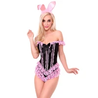 Вушка зайки Leg Avenue Bendable Marabou Trimmed Satin Bunny Ears Pink — Переглянути зображення 4