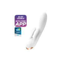 Смарт вібратор-кролик із подвійним відростком Satisfyer Double Flex White — Переглянути зображення 1