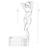 Бодістокінг Passion BS025 white, сукня-сітка, спущене плече, довгий рукав — Переглянути зображення 3