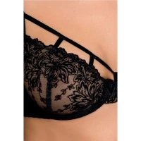 Комплект білизни Passion Exclusive HAYA SET S/M, black, стрінги, ліф, пояс для панчіх — Переглянути зображення 5