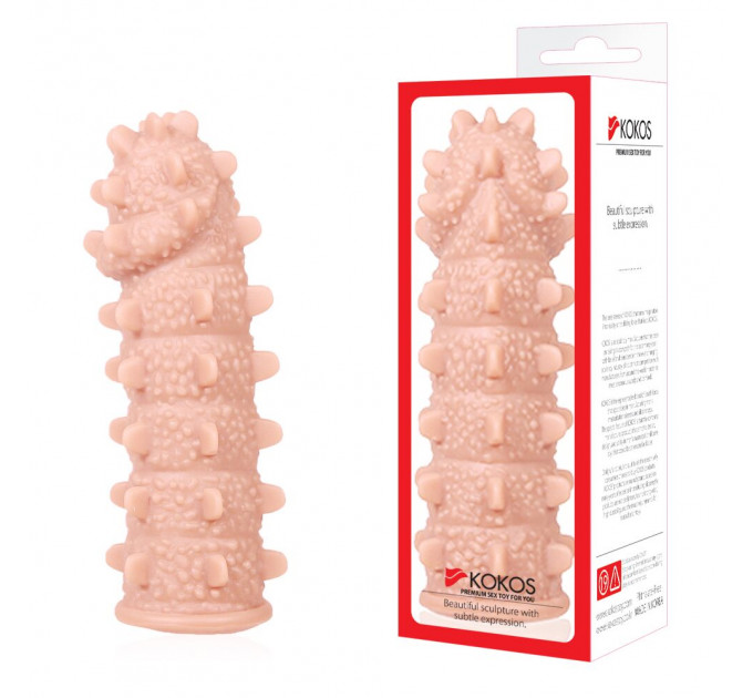 Насадка на член Kokos Extreme Sleeve ES.04 розмір M, потовщувальна, стимулюючий рельєф