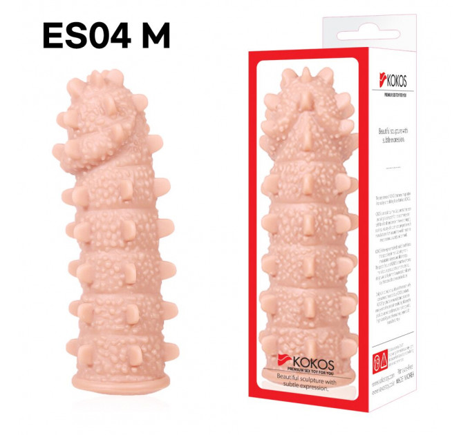 Насадка на член Kokos Extreme Sleeve ES.04 розмір M, потовщувальна, стимулюючий рельєф