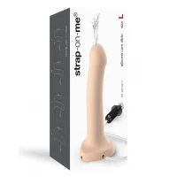 Фалоімітатор, що кінчає Strap-On-Me Dildo Cum Flesh, діаметр 3,6 см, силікон, насадка для страпону — Переглянути зображення 6