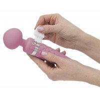 Вибромассажер 2в1 PILLOW TALK - Sultry Pink, классический массажер и вибратор с ротацией, подогрев — Просмотреть изображение 9