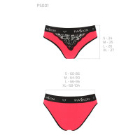 Трусики с широкой резинкой и кружевом Passion PS001 PANTIES XL, red-black