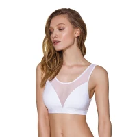 Топ з прозорою вставкою Passion PS002 TOP M, white — Переглянути зображення 1