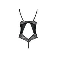 Боді з еко-шкіри та мережива Passion LOONA BODY S/M, black — Просмотреть изображение 4