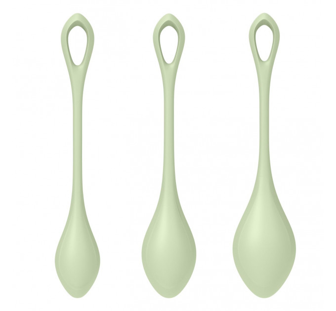 Набір йоні-намистин Satisfyer Yoni Power 2 Light Green, діаметр 2-2,5-3 см, маса 22-44-73 г