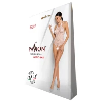 Бодістокінг у велику сітку Passion BS087 white, відкрита спина, халтер, з доступом — Переглянути зображення 6
