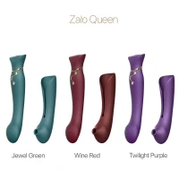 Смартвібратор 3в1 Zalo — Queen Set Twilight Purple, пульсівна перлина та вакуум, кристал Swarovski — Переглянути зображення 9