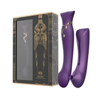 Смартвібратор 3в1 Zalo — Queen Set Twilight Purple, пульсівна перлина та вакуум, кристал Swarovski — Переглянути зображення 10